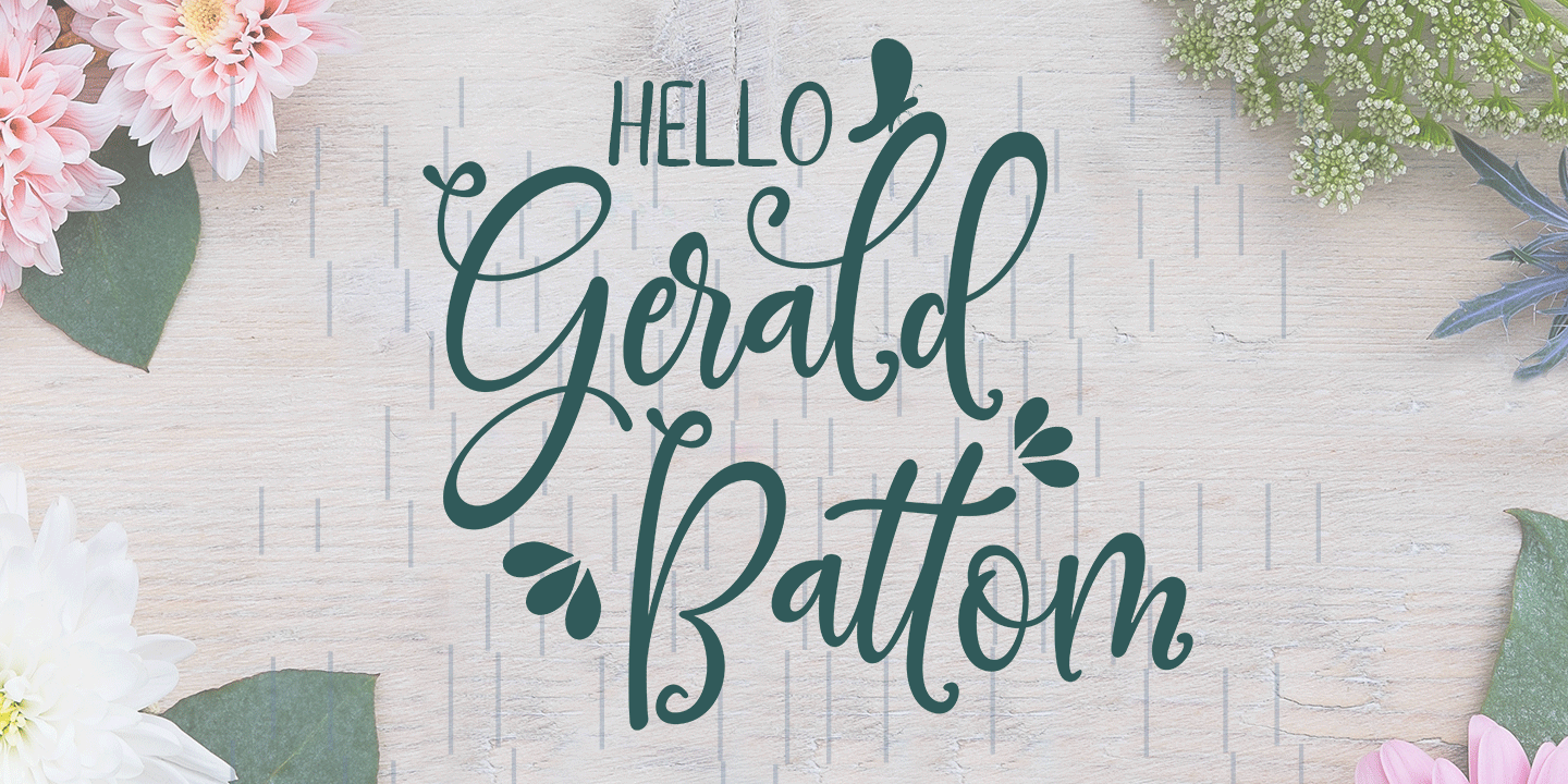 Beispiel einer Gerald Battom Regular-Schriftart